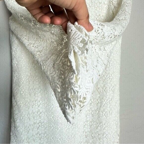 J. Crew  Womens  White Lace Long Sleeve Midi‎ Dress Size 10 - Picture 5 of 9